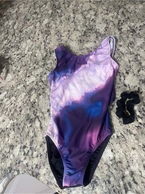 Destira Glamethyst Girls Purple Tie-Dye One-Piece Leotard Child Medium